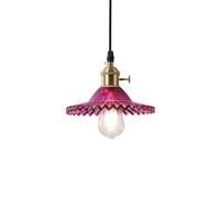 ceiling Japanese Minimalism Pendant - Clear, Purple, Pink & Green Glass Lampshade Chandelier (Purple)