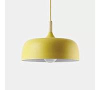 ceiling Japanese Style Hanging Light, Aluminum Alloy Lampshade with Wooden Lamp Handle, E27 Lighting Fixture, Pot-Shaped Pendant Lights for Kitchen Island, Warehouse, Barn (Color : Yellow)