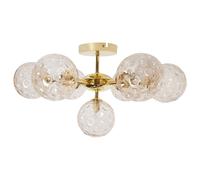 Beliani Ceiling Lamp Anadyr Glass Beige, Brown