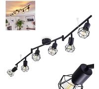 Ceiling lamp Baripada, 6-Flame Ceiling Spotlight Made of Metal Black, Retro Ceiling lamp, 6 x E14, The lamp Heads can be Turned and swivelled, Without Bulbs