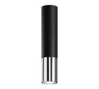 Ceiling Lamp Black Chrome Steel GU10 Single Spotlight 6x6x29cm Modern Minimalist