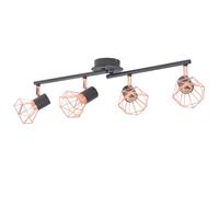 Ceiling Lamp Black&Copper Lighting Fixture with 1/2/3/4/6 Spotlights vidaXL