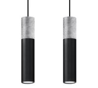 Ceiling Lamp BORGIO 2 Steel/Concrete Black/Grey GU10 LED SOLLUX LIGHTING Indoor