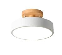 Ceiling Lamp Ceiling Lights Modern Minimalist Round Ceiling Light Wooden Metal Circle LED Ceiling Lamp Semi Flush Mount Ceiling Lighting Fixture for Entry Hallway Balcony Bedroom(W,Neutral Light 4500K