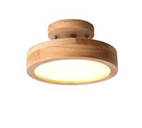 Ceiling Lamp Ceiling Lights Modern Minimalist Round Ceiling Light Wooden Metal Circle LED Ceiling Lamp Semi Flush Mount Ceiling Lighting Fixture for Entry Hallway Balcony Bedroom(Wood Color,Warm Light