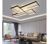 Ceiling lamp chic geometric dimmable lighting modern LED living room ceiling light indoor large lights metal black and white with remote control bedroom restaurant hotel bar office chaner (Co