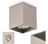 Ceiling lamp Curacao, Angular Ceiling lamp Made of Metal in Silver, 1 x G10 Socket, Light spot 1-Flame, Surface Mounted lamp, Without Bulbs