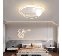 Ceiling lamp cute cartoon astronaut shape LED acrylic lampshade with remote control Ceiling Light modern creative suitable for boy girl room baby room restaurant kitchen Ceiling Lighting(Whit