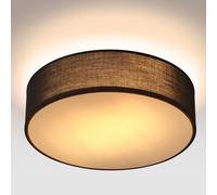 Monzana® 38cm Round Fabric Ceiling Light | Modern Fabric Material Circular Ceiling Lamp | Light Shade 2xE27 40 Watt Socket | Bedroom Lounge Childrens Room Office | Black