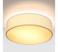 Monzana® 38cm Round Fabric Ceiling Light | Modern Fabric Material Circular Ceiling Lamp | Light Shade 2xE27 40 Watt Socket | Bedroom Lounge Childrens Room Office | White