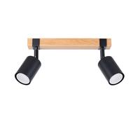 Sollux Lighting Fager Steel/natural Wood Black 2 Lights Scandinavian Ceiling Lamps