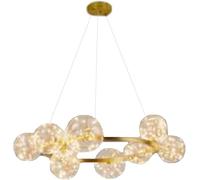 Ceiling Lamp Firefly Chandelier,Bedroom Living Dining Room Lamps,LED Nordic Gypsophila Light, Concise Glass Chandelier, Golden Tricolor Light * 32cm(Golden Warm Lig