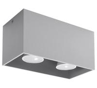 Ceiling Lamp Grey Aluminium Square 20x10x10cm Modern Loft Minimal IP20 LED GU10
