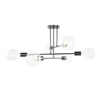 Beliani Ceiling Lamp Kidane Metal Black, Black