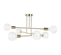 Beliani 6 Light Metal Ceiling Lamp Brass Kidane