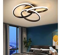 Ceiling Lamp Modern with Remote Control Bedroom Lighting Led Creative Aluminum Art Dimmable Ceiling Light Simple Fashionable Design Lamps Decoration Living Room Restaurant Bar Office,Black,42cm/24w