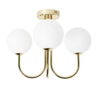 Beliani Ceiling Lamp Shire Glass White, Gold