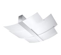 Sollux Lighting Celia Glass & Steel Grey 3 Light Classic Ceiling Light