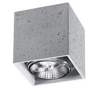 Ceiling Lamp VALDE Concrete Square Shape Loft Design Grey Modern GU10 LED