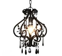 vidaXL Ceiling Lamp with Beads Black Round E14 UK HOT