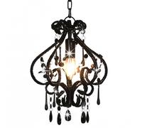 vidaXL Ceiling Lamp with Beads Black Round E14