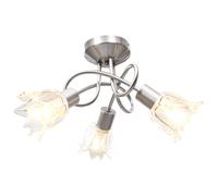Ceiling Lamp with Ceramic Shades for 3 E14 Bulbs White Multi Shapes vidaXL