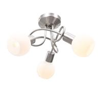 Ceiling Lamp with Ceramic Shades for 3 E14 Bulbs White Multi Shapes vidaXL