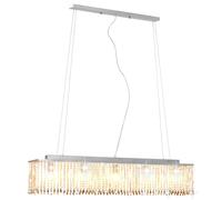 Ceiling Lamp with Crystal Beads Silver 104cm E14 Dining Room Chandelier vidaXL