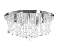 Ceiling Lamp with Crystal Beads Silver 4x G9 Bulbs 30x16.5/45x22cm vidaXL