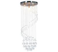 Ceiling Lamp with Crystal Beads Silver Spiral Pendant Lighting Fixture vidaXL