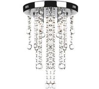 Ceiling Lamp with Crystal Beads White Metal Chandelier Lighting Fixture vidaXL