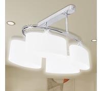 Ceiling Lamp with Ellipsoid Glass Shades for 4 E14 Bulbs