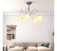 Ceiling Lamp with Round Glass Shades for 5 G9 LED Lights