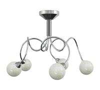 Ceiling Lamp with Round Glass Shades for 5 G9 LED Lights Hanging Light vidaXL