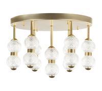Beliani Ceiling Lamp Yowaka Metal Gold, Gold
