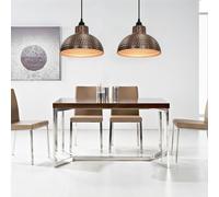 vidaXL 2x Ceiling Lamps Semi-spherical Copper Colour Pendant Lighting Fixture