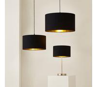 Valuelights Reni Black & Gold Inner Drum Ceiling Lamp Shade (D)35Cm