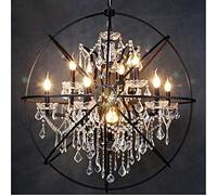 ceiling LED Chandelier Rustic Loft Vintage Retro Orb Globe Crystal Light Fixture for Restaurant Bar Kitchen Maria Theresa Style