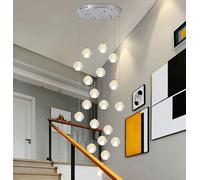 ceiling LED Raindrop Crystal Chandelier for High Ceilings 16 Large Entryway Ceiling Light Adjustable Length 50X200CM 80W 6000K