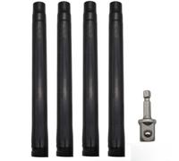 Ceiling Leveling Hex Sleeve For Threaded Rods, For Steel Drill Attachment | Black Drill Adapter Sleeve Kit With Extension Rod Compatibility For Narrow Keel Channel Alignment Work