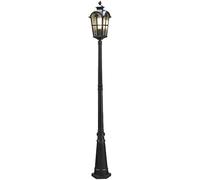 Ceiling Light, 170Cm Led Post Solar Light Outdoor V-intage Street Lights Die-Cast Apole + Water-Grain Glass Soft Lighting V-intage Post Lamp for Backyard Patio Garden Walkway Law(A,210cm)
