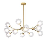 Ceiling Light, 8/12/15-Light Modern Semi-Flush Mount Chandelier, Ceiling Lights for Living Room, Bedroom, Kitchen, Dining Room, Foyer (Black, Gold)