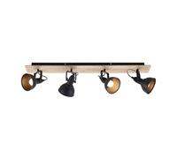 Ceiling Light 'Aylis' dimmable (Industrial Design) in Brown Made of Metal for e.g. Living Room & Dining Room (4 Light Sources, E14) from Lindby | floodlight, Spotlight