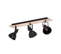 Ceiling Light 'Aylis' dimmable (Industrial Design) in Brown Made of Metal for e.g. Living Room & Dining Room (3 Light Sources, E14) from Lindby | floodlight, Spotlight