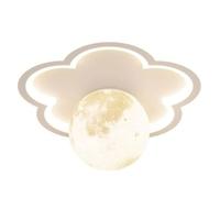 ceiling light bedroom Cm Moon Flush Mount Light, 13cm Height, 3-Color Dimmable LED, Iron and Resin, for Hallways, Entryways(Flower)