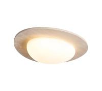 ceiling light bedroom Dimmable LED Flush Mount Light, Natural Yellow Travertine Fixture, Stone Lamp for Kitchen Hallway Living Room (48cm)