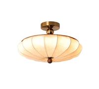 ceiling light bedroom Dimmable Modern Mid-Century Light, LED Semi Flush Mount Fixture with Fabric Shade, Dining Room Kitchen