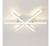 ceiling light bedroom Modern LED Light, 32W Flush Mount Fixture, Geometric Design Lamp for, Living Room, Dining Room, 82cm Gold Lighting(White)