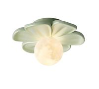 ceiling light bedroom White Modern Flower Resin Flush Mount 9.05 Inch Small Hallway Corridor Entryway Porch(Green)