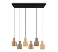 Ceiling Light Black Agudo 6 Bar Matt Taupe Fawn & Coffee Trio 319400617